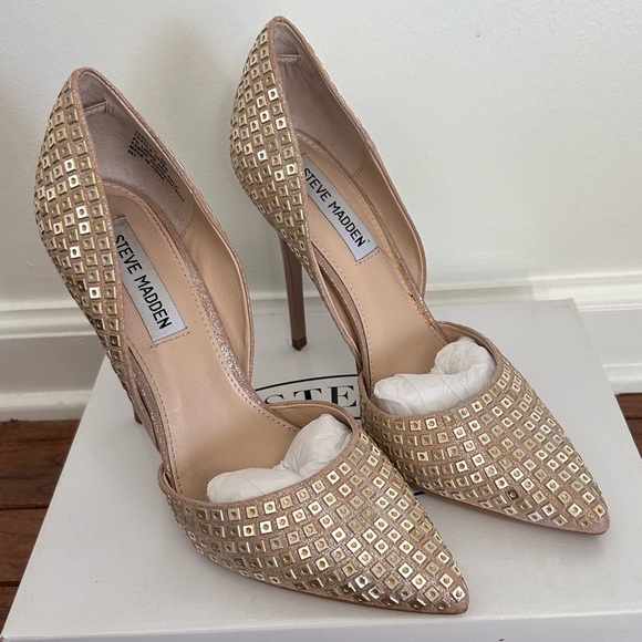 Steve Madden Women’s Varcityr Gold Multi D'Orsay Pumps- Size 8M - Picture 3 of 11